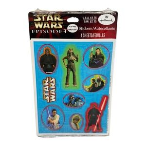 Vintage Star Wars Episode 1 Hallmark Heartline stickers 4 sheets sealed